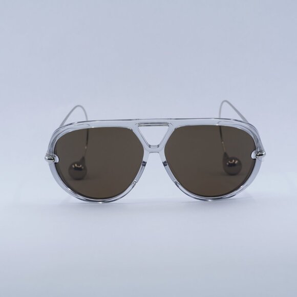 Bottega Veneta BV1273S 009 Sunglasses Grey Geometric Frame, Brown Lenses main image 11